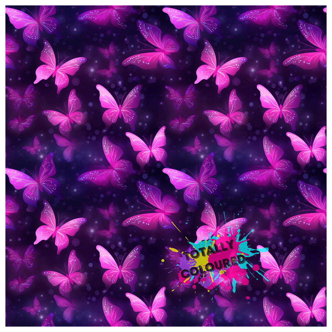 Neon Pink Butterflies Totally Coloured